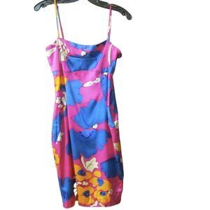 Susana Monaco Silk Blend Spaghetti Strap Floral Dress - Size 6